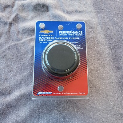 Proform Aluminum Crankcase Breather Cap 141-862; Slant Edge, Black Crinkle