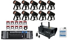 (10) American Dj Saber Spot Dtw 15w Led Spotlights+dmx Controller+fogger+cables