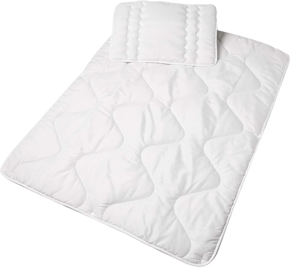 ML-WOHNEN 2 Stück Baby-Bettwäsche-Set für das ganze Jahr, 100 x 135 cm, Weiß, Einfarbig