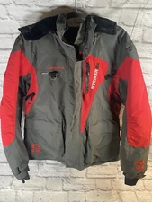 Striker Ice Predator Ice Fishing Flotation Jacket Gray Red Mens Size Large
