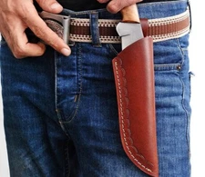 GENUINE LEATHER  CUSTOM HANDMADE SHEATH FOR FIXED BLADE KNIFE / HOLSTER  10