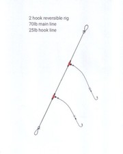 4 X Two circle reversible hook flapper sea fishing rig, in sizes 4/0 hook's. 