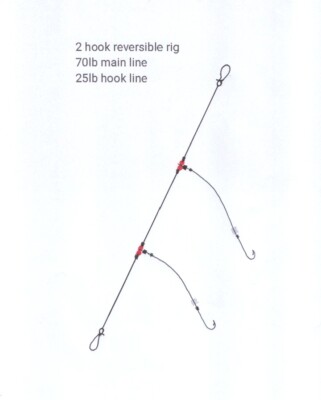 4 X Two Circle Reversible Hook Flapper Meeresangeln Rig, in Größen 4/0 Haken. 