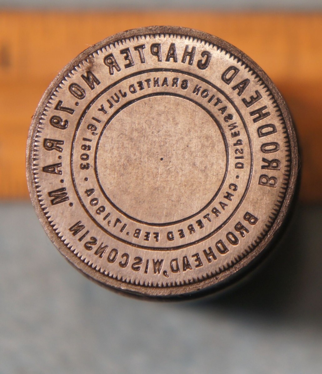 Marisonページ Antique BRODHEAD WI Chapter 79 RAM MASONIC PENNY Stamping Die