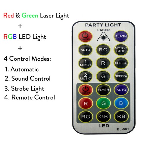 24 Pattern RGB Laser Spotlight Disco DJ LED Stage Light KTV Projector Lamp RLM - Picture 8 of 12