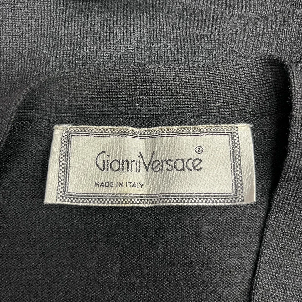 Vintage Gianni Versace Men's Sweater Vest Black 100% Wool Italy Size 50 IV guc - Image 2 of 4