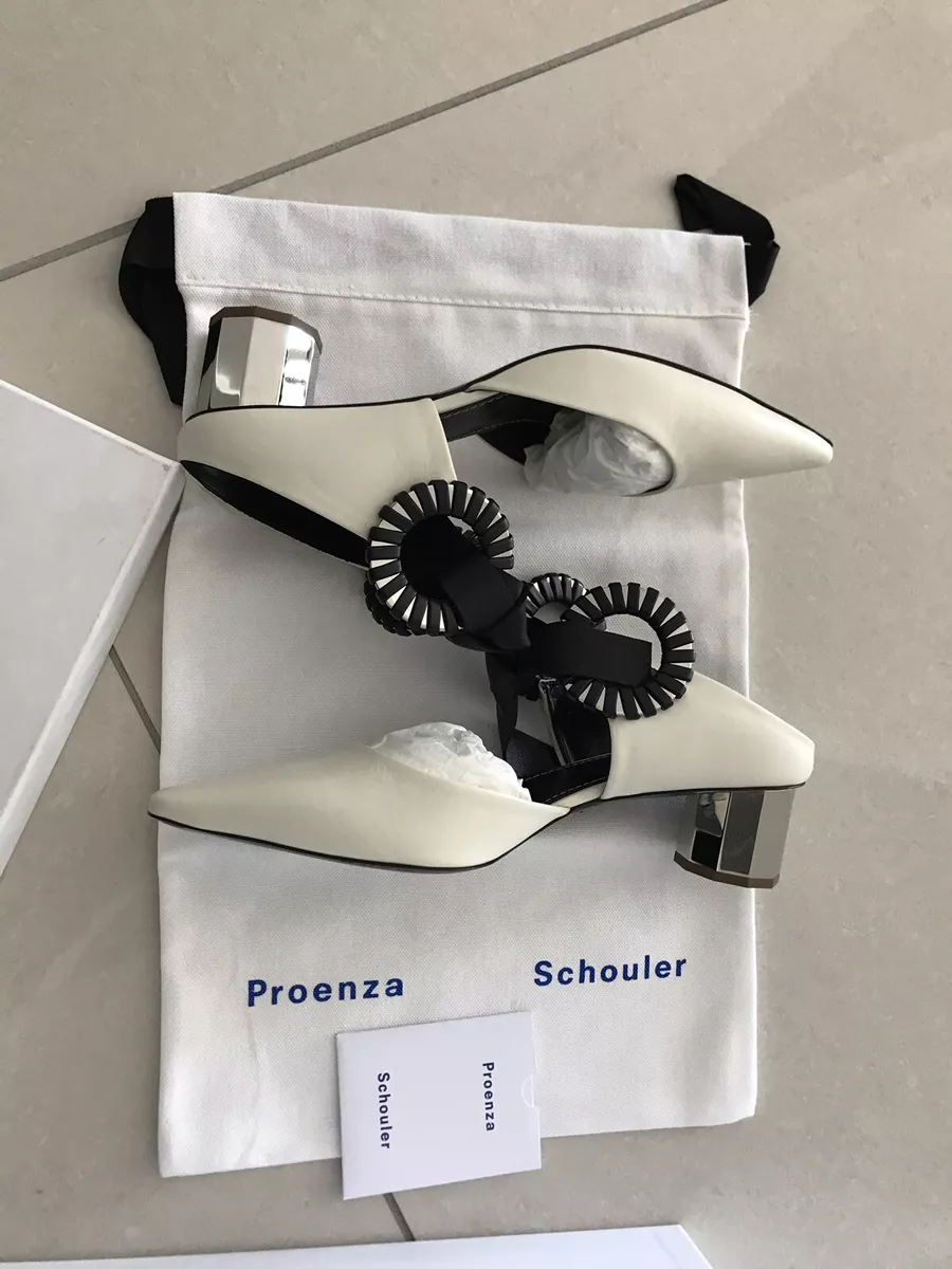 Brand New Proenza Schouler Grommet Embellished Leather Mules IT38
