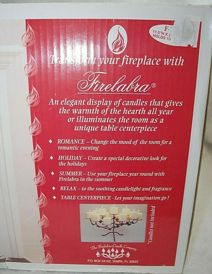 Candelabro Chimenea Firelabra para 13 Velas Pilares Negro Raro Nuevo M4889 Foto 3 de 4