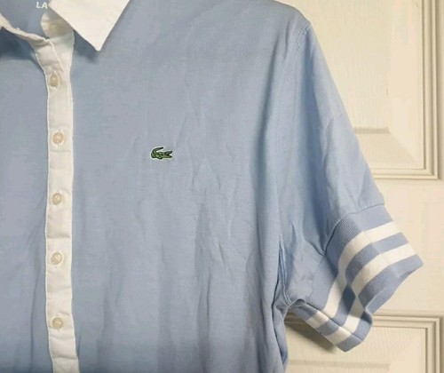 Lacoste Womens Polo Shirt Blue & White Size 42 UK Size 14 - Picture 7 of 16