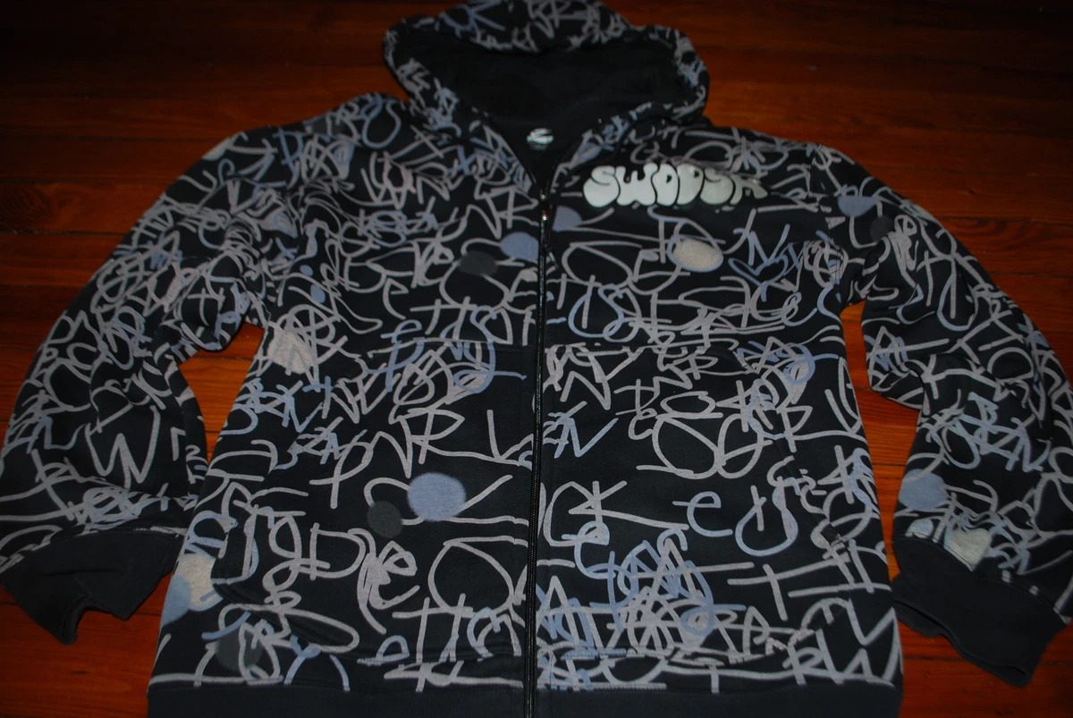 Limited Edition Men s Nike Graffiti Scribble Zip Hoodie Sweatshirt Large