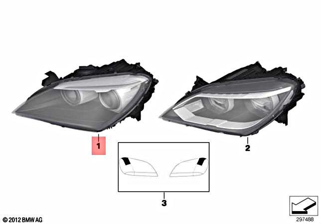 Genuine Bi-Xenon Headlight Left BMW M6 F06 F12 F13 640d 640dX 640i 