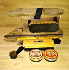 Vintage Handmade Wooden Feet Shoe Shine Box