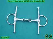 HORSE SIZE 5" mouth Full cheek snaffle bit stainless steel, BT-0097