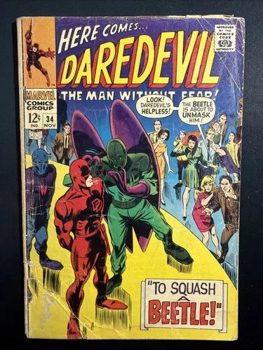 Daredevil #34 1967 Silver Age 1st Print Vintage Marvel Comics Fair *A3