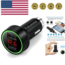 Smart IC 24W Car Charger with Dual USB Ports & Voltage Warning Features