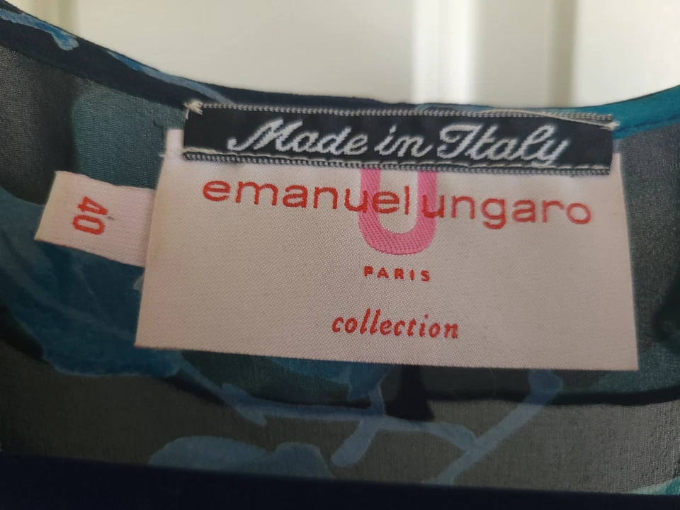 罕见 Emanuel Ungaro Paris Gruppo GFT 100% 真丝雪纺裹身晚装夹克,尺寸 40 — 第 3/4 张图片