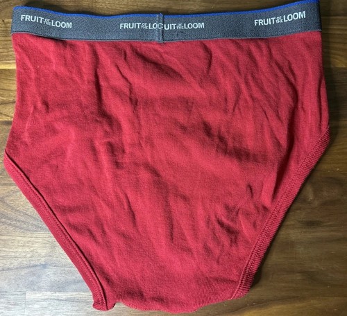 Vintage Fruit Of The Loom Boys Briefs Size XL or Mens Small Red Thick Ringer - Picture 4 of 4