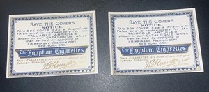 2 Antique “The Egyptian Cigarettes”Unused Labels NOS Blue New York USA
