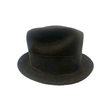 Vintage Stetson Royal De Luxe Golden Ivy League Fur Felt Fedora Hat Black 7 1/8