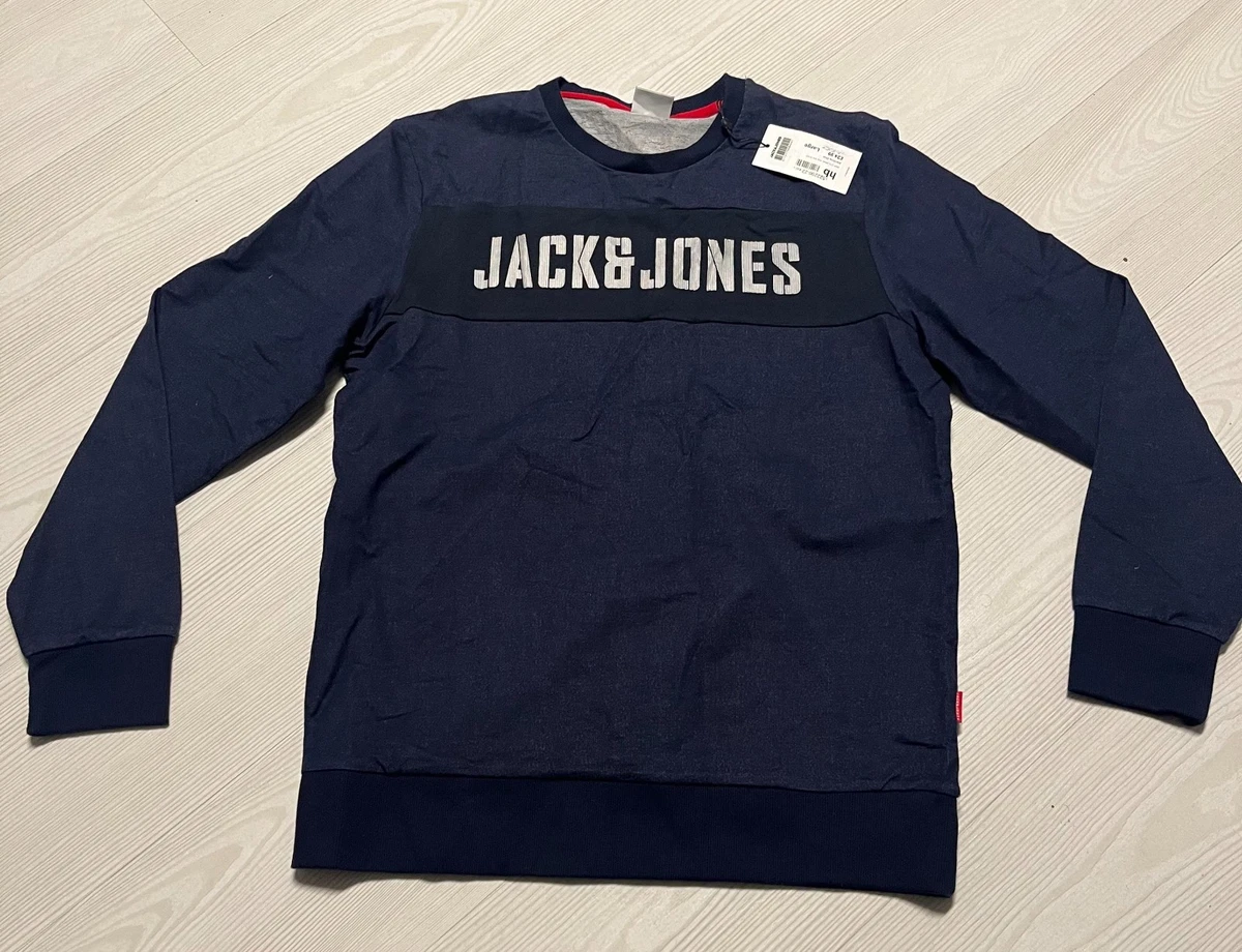 Jack & Jones Uomo JJEBASIC Sweat Crew Neck Noos PS Maglia di Tuta, Navy Blazer/, EU4XL US2XL
