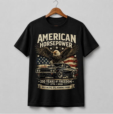American Horsepower 250 Years Of Freedom T Shirt Semiquincentennial 1776 2026 Te