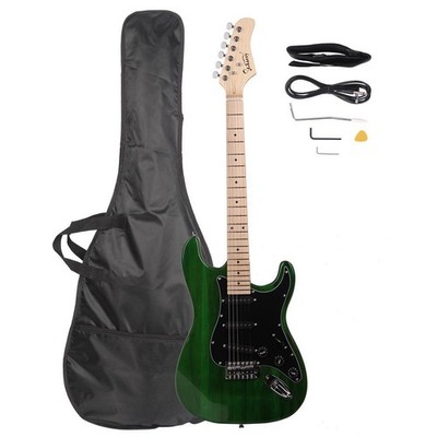 Glarry ST 22 Electric Guitar Kit Right Handed 6 Strings Basswood W/Bag Green