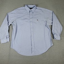 Ralph Lauren Shirt Mens 17.5 Blue Pony Dress Button Up Long Sleeve 