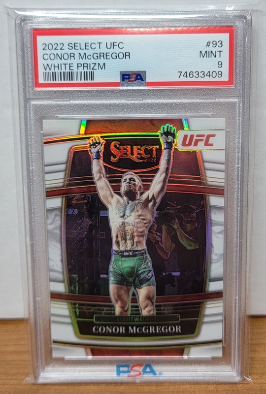2022 Panini Select UFC Conor McGregor White Prizm # 08/75 PSA 9