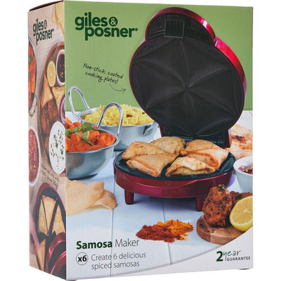 Samosa Maker 1000W 6-Well Antihaft Platten Cool-Touch Schwarz Quick-Heat 3minReady