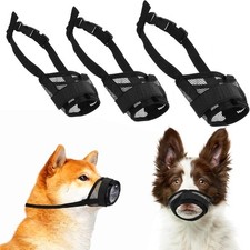 3Pcs Dog Muzzle Soft Mesh Muzzle Small Medium Large Dogs Adjustable Strap