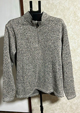 Wrangler Authentics Mens Heather Gray 14 Zip Pullover Jacket L Stand Collar Wrangler Authentics Mens Heather Gray 14 Zip Pullover Jacket L Stand Collar