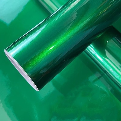 Ultra Glossy Green Metallic Car Vinyl Wrap Folie mit Air Release Selbstklebend