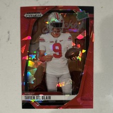 2025 Panini Prizm Tavien St. Clair #162 Red Cracked Ice Ohio State Football