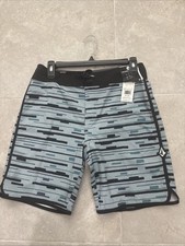 Volcom Boy's 30" SZ 20 TREADER SCALLOP Mod Tech Board Shorts BLACK / GREY