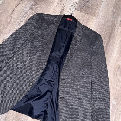 RNT23 Jeans Ron Tomson Blazer Mens M Charcoal Poly Viscose Sport Coat Jacket