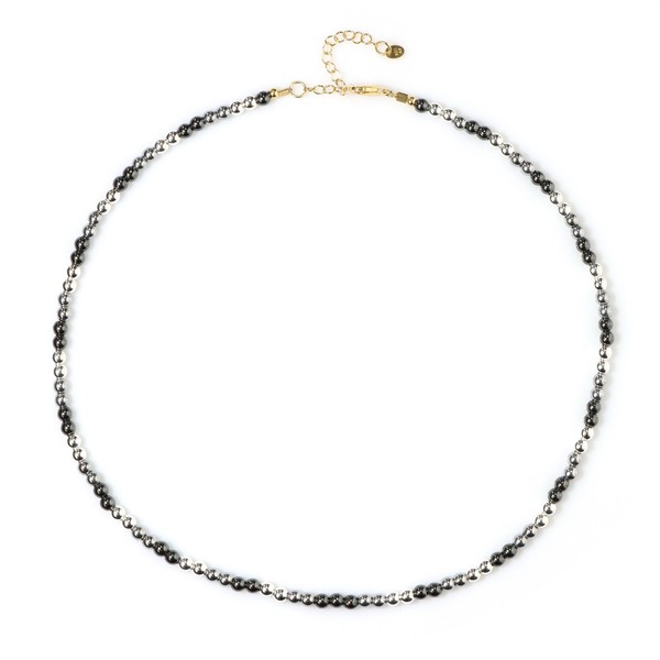 Cavill HäMatit Halskette Damen 925 Silber Vergoldet 83,5Ct Schwarz-image