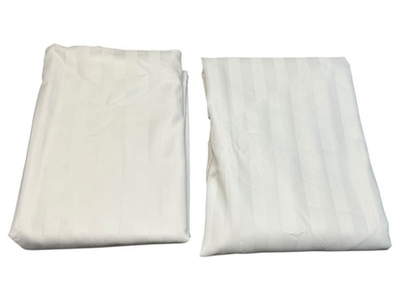 #ad Beyond Collection Queen Decorative Top Sheet 96x120 Satin Stripe Design White $33.24