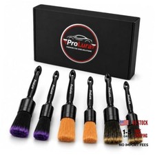 6PCS Car Detailing Brush Set - 2 Boar Hair Brushes, 2 Ultra Soft No-Scratch