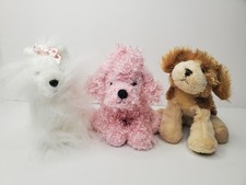 Lot of 3 Lil' Kinz Webkinz Ganz Poodle, Yorkie, Dog Plush Stuffed Animal No Code