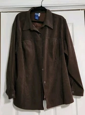 Venezia Jeans Shirt Women’s Button Up Tan Brown Croc Print Vintage Size 26 / 28