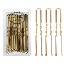 U Shaped Gold Hair Pins for Buns, 100 PCS 2.8" Blonde Hair Pins for Women Hair S