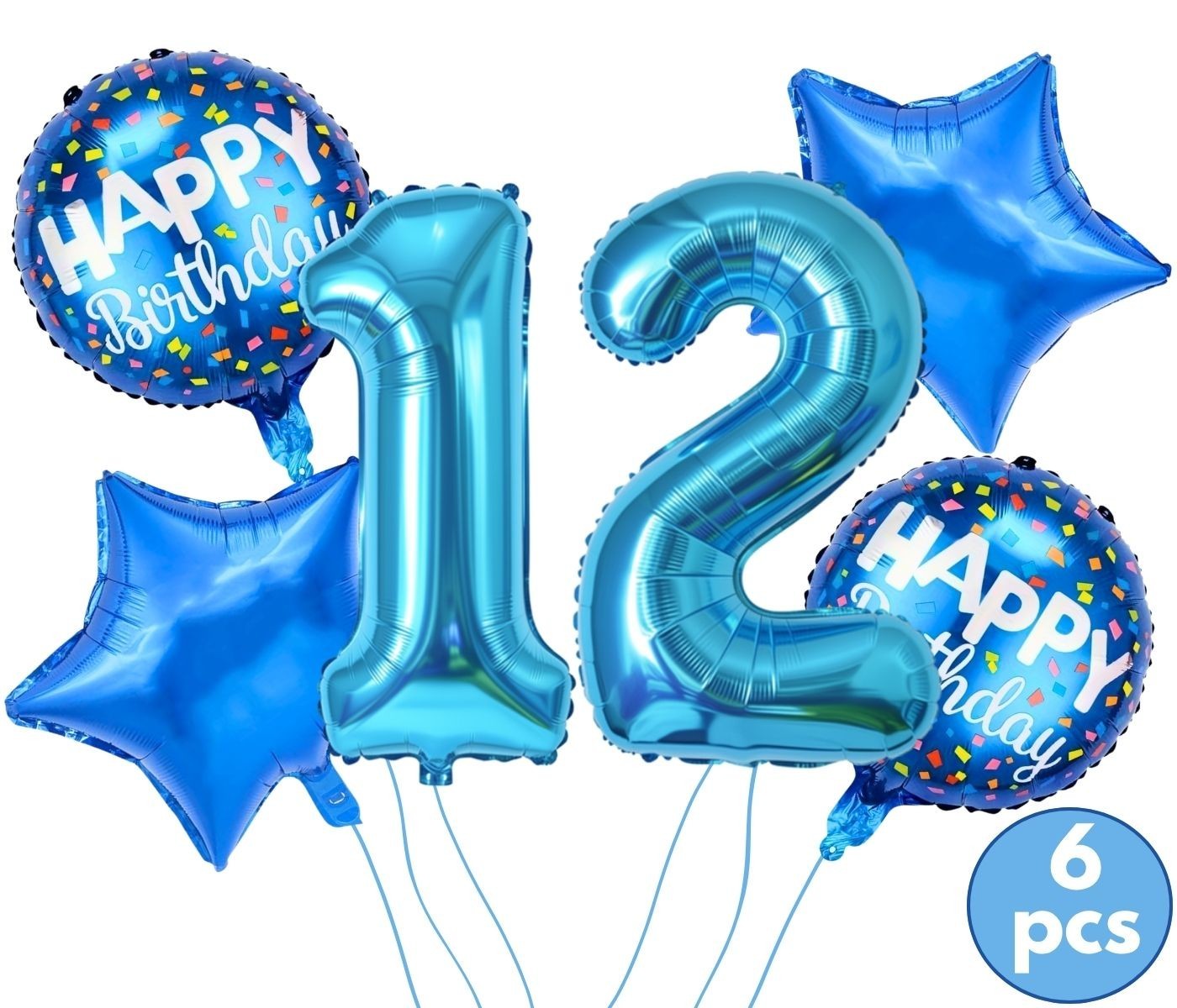 12th Birthday Decorations Boy Blue 12 Happy Birthday Banner Balloon Supplies Kit