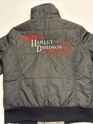 Harley Davidson Womens Medium Reversible Jacket   Embroidered Back Logo
