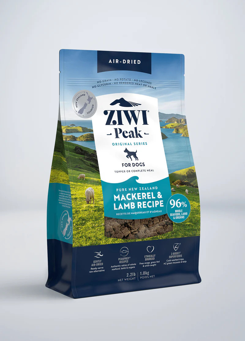 Ziwi Peak Original Series Mackeral & Lamb Recipe Air Dried Topper Meal Dogs 1 lb