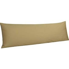 Body Egyptian Cotton Sateen Pillowcases, Set of 1 Body 20 x 54 Inches Khaki