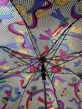 Vintage Christian Dior Houndstooth Prize Ribbon Umbrella