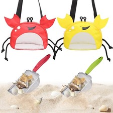 4PCS Beach Toy Mesh Shovel Mesh Beach Bag Seashell Bag,for Sand Filter