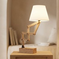 Tischleuchte Tischlampe Holzleuchte Schlafzimmerlampe 1 Flammig Beweglich 83 Cm
