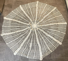 Handmade Crocheted Doily Tablecloth 57" Off White Round Collectible Large EUC