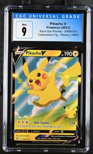 Pikachu V SWSH143 Celebrations Premium Figure Collection Pokemon CGC 9 Mint